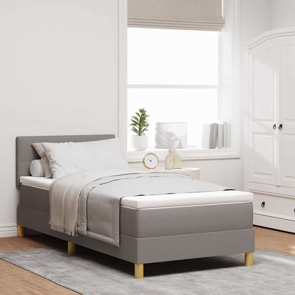 Boxspringbed met kussen met hoofdeinde Taupe 100 x 200 cm Stof