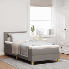Boxspringbed met kussen met hoofdeinde Taupe 100 x 200 cm Stof