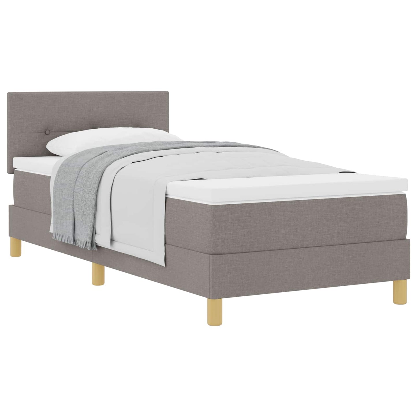 Boxspringbed met kussen met hoofdeinde Taupe 100 x 200 cm Stof