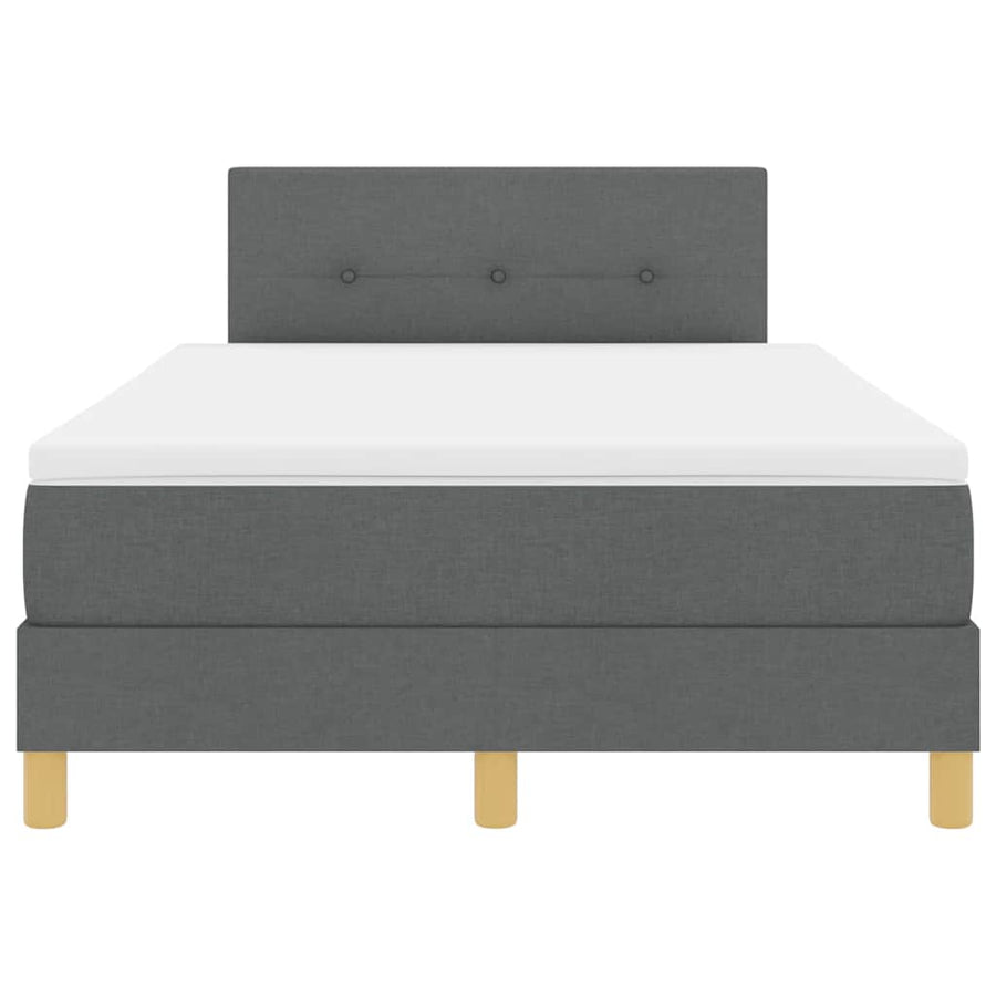 Boxspringbed met kussen Donkergrijs 120 x 190 cm Stof