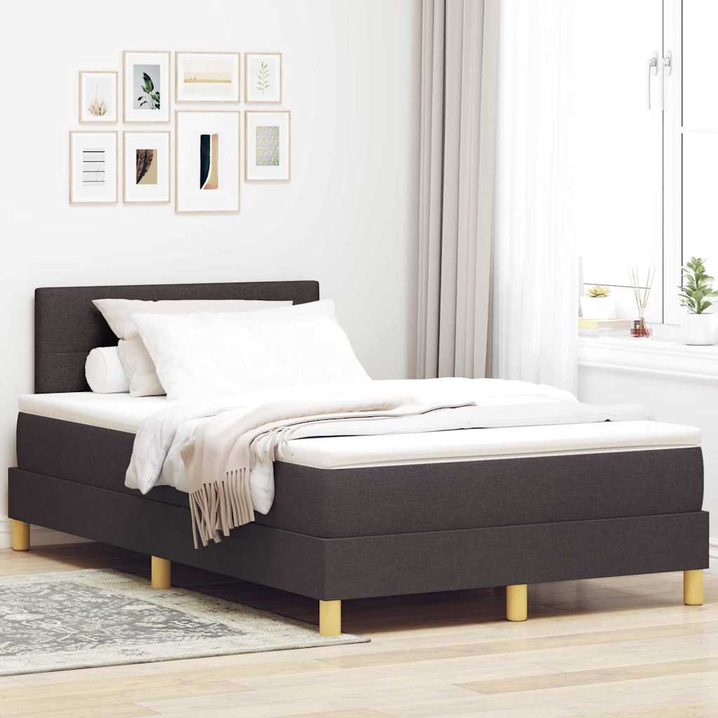 Boxspringbed met matras Donkerbruin 120 x 190 cm Stof