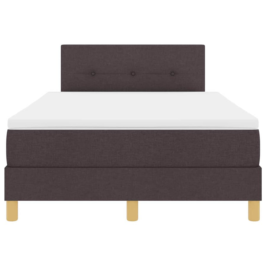 Boxspringbed met matras Donkerbruin 120 x 190 cm Stof