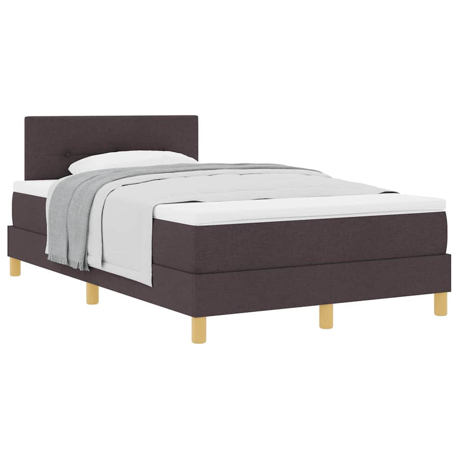 Boxspringbed met matras Donkerbruin 120 x 190 cm Stof