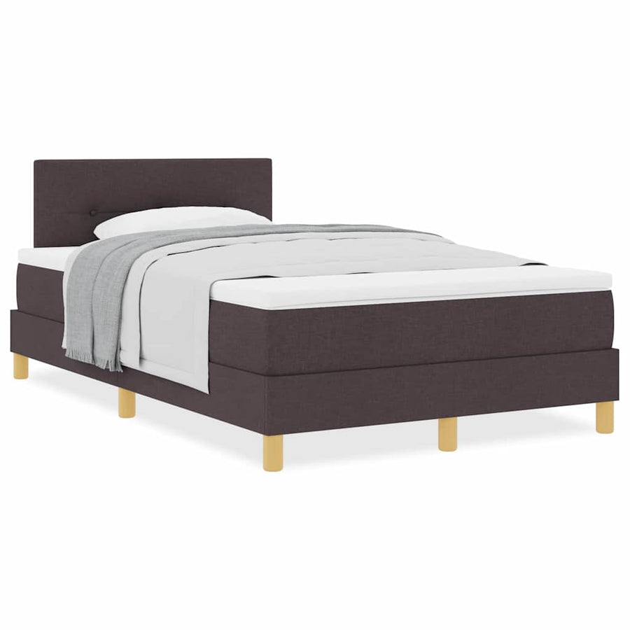 Boxspringbed met matras Donkerbruin 120 x 190 cm Stof