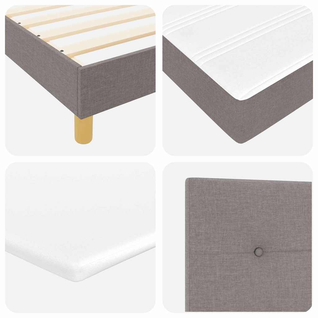 Boxspringbed met kussen met hoofdeinde Taupe 120 x 190 cm Stof