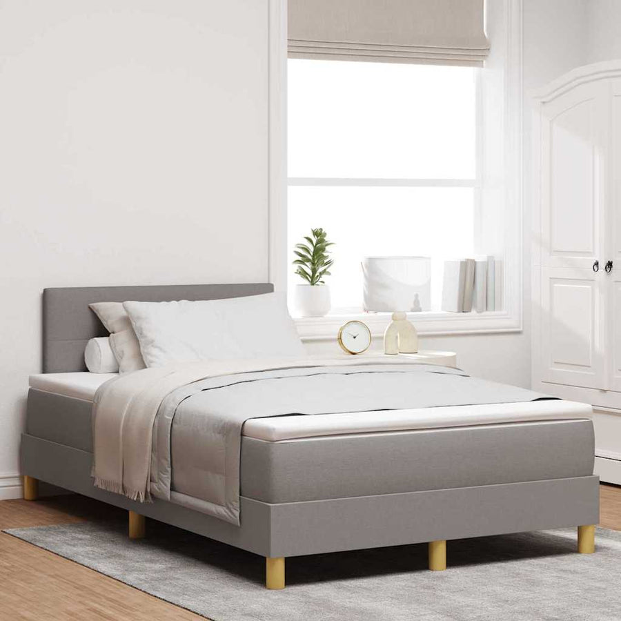 Boxspringbed met kussen met hoofdeinde Taupe 120 x 190 cm Stof