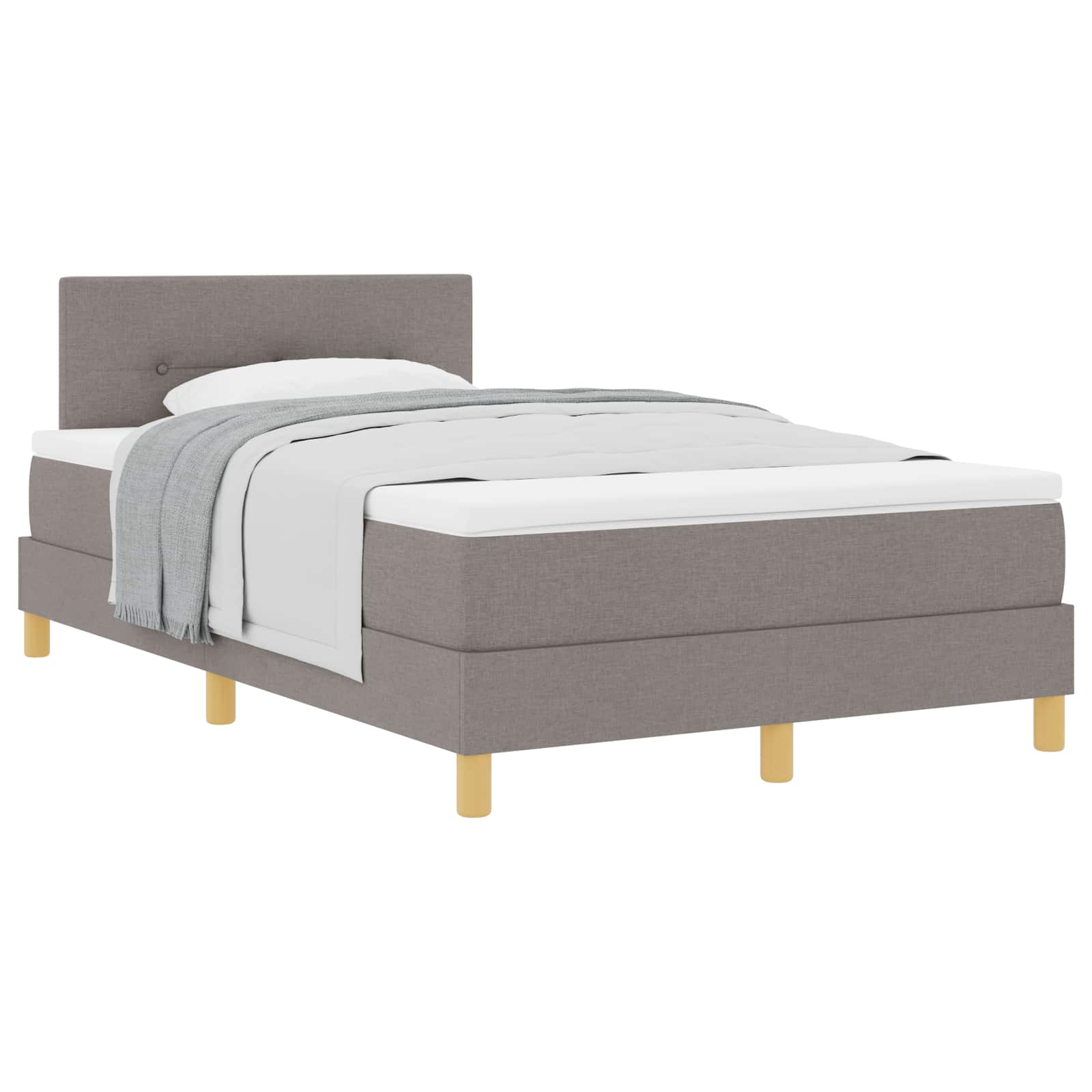 Boxspringbed met kussen met hoofdeinde Taupe 120 x 190 cm Stof