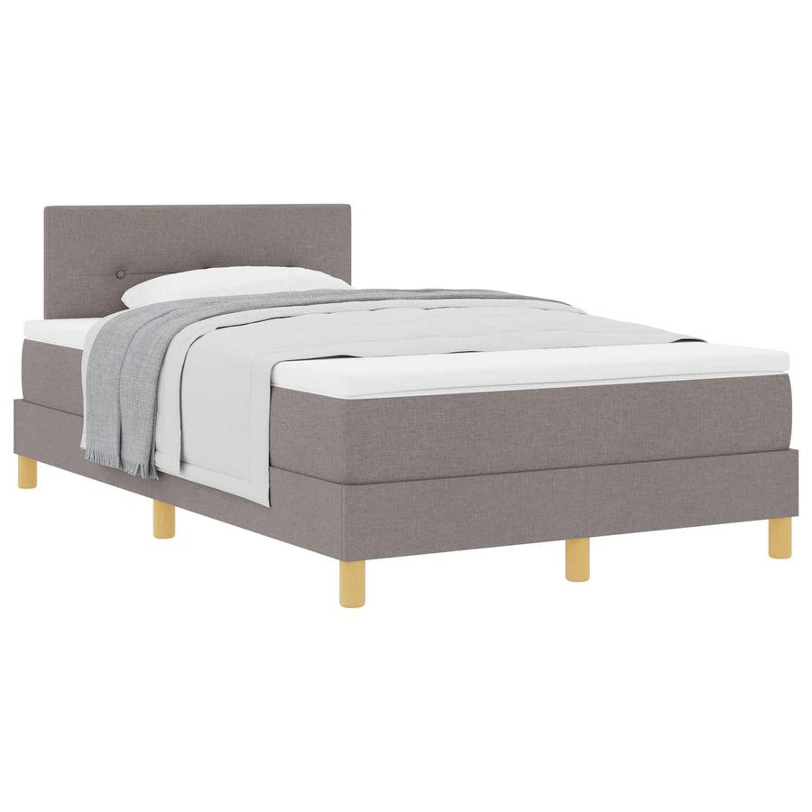 Boxspringbed met kussen met hoofdeinde Taupe 120 x 190 cm Stof