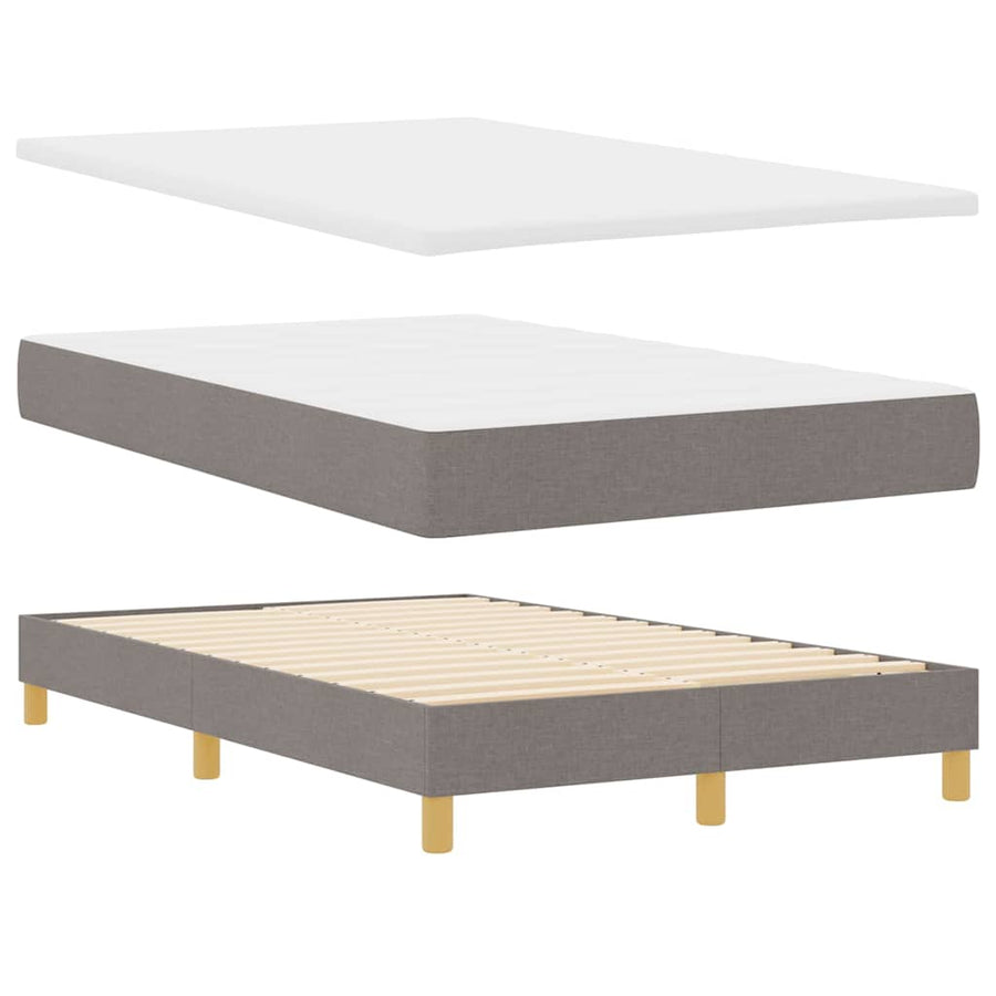 Boxspringbed met kussen met hoofdeinde Taupe 120 x 190 cm Stof