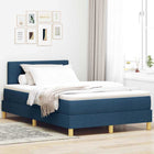 Box spring bed with mattress with headboard Blue 120 x 190 cm Fabric