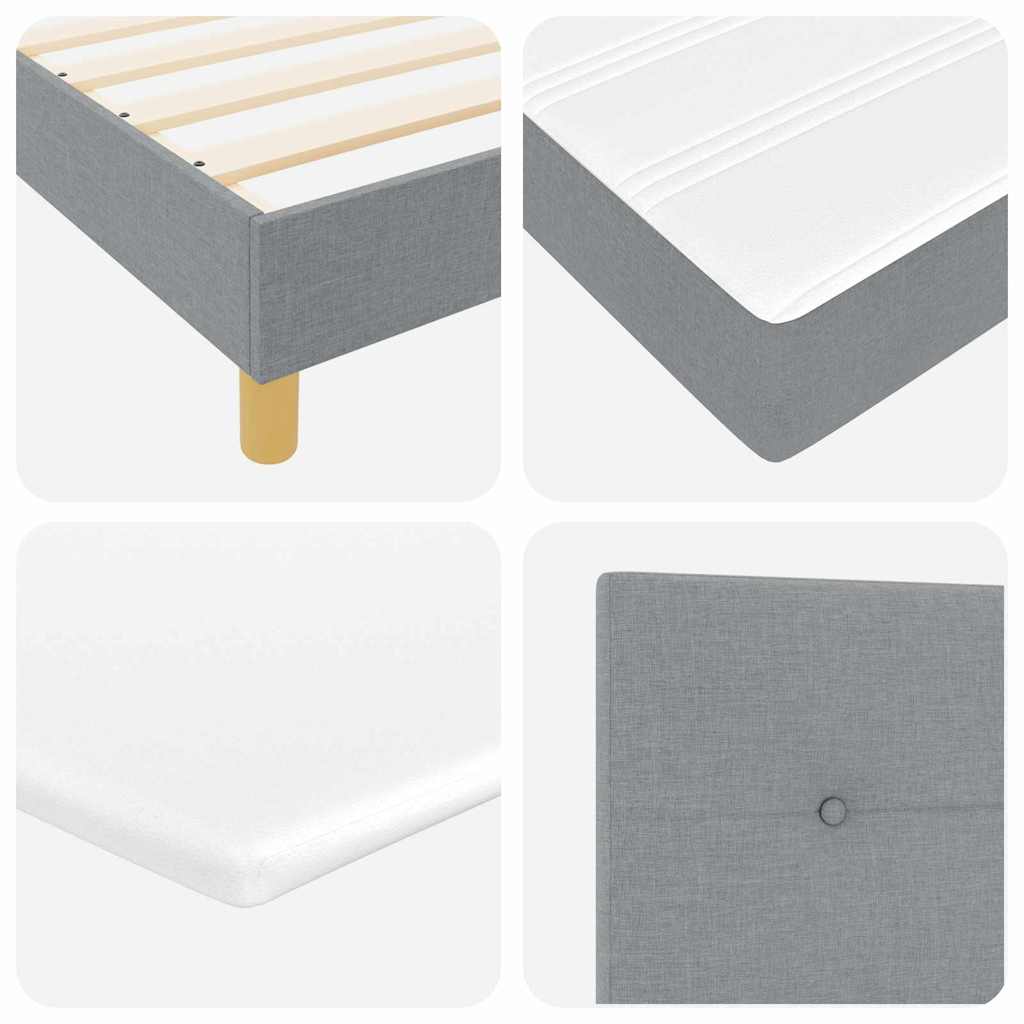 Boxspringbed met kussen Lichtgrijs 120 x 200 cm Stof