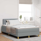 Boxspringbed 120x200 cm lichtgrijs stof