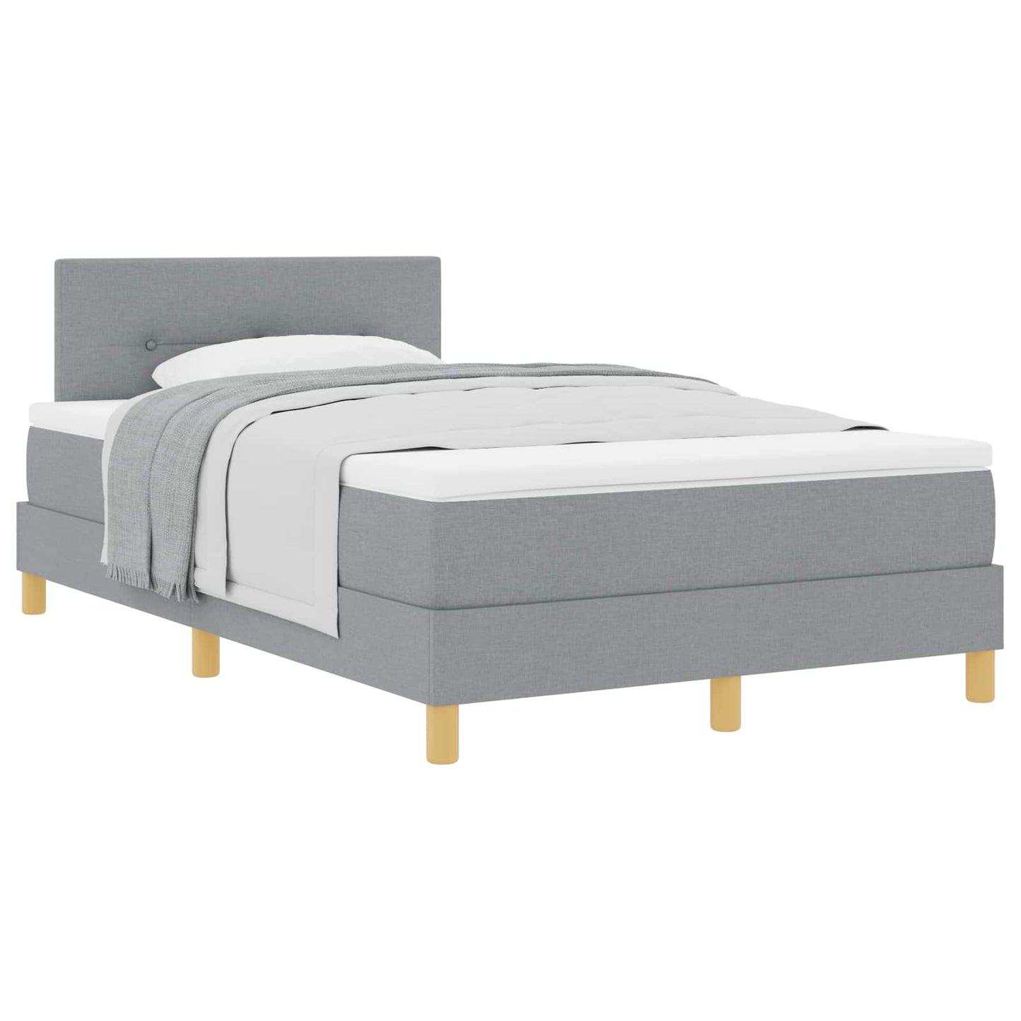 Boxspringbed met kussen Lichtgrijs 120 x 200 cm Stof