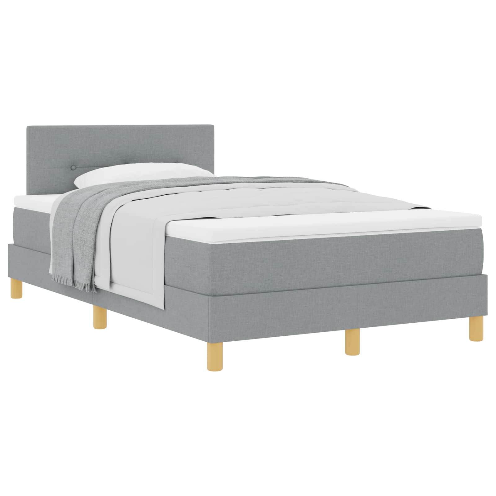 Boxspringbed met kussen Lichtgrijs 120 x 200 cm Stof