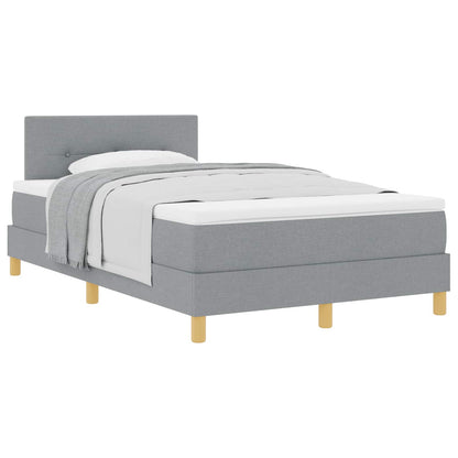 Boxspringbed met kussen Lichtgrijs 120 x 200 cm Stof