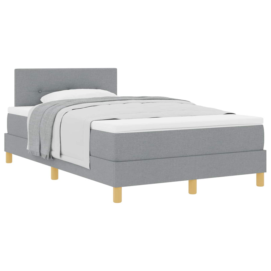 Boxspringbed met kussen Lichtgrijs 120 x 200 cm Stof