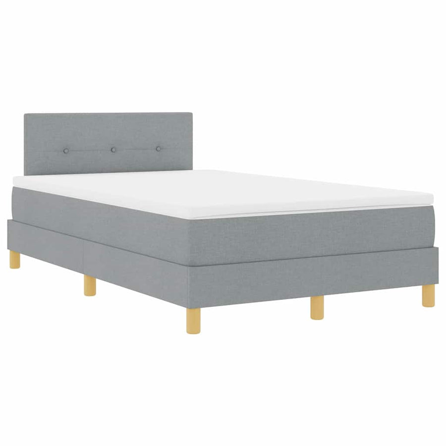 Boxspringbed met kussen Lichtgrijs 120 x 200 cm Stof