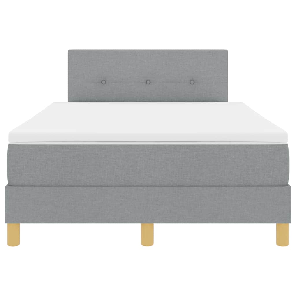 Boxspringbed met kussen Lichtgrijs 120 x 200 cm Stof