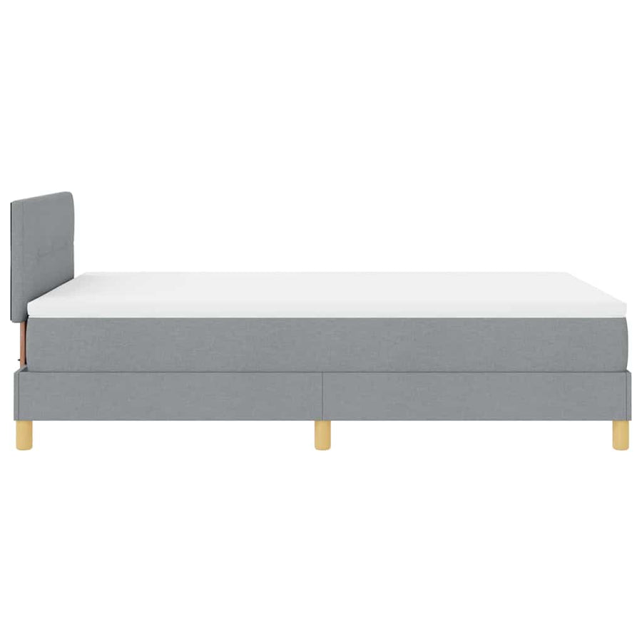 Boxspringbed met kussen Lichtgrijs 120 x 200 cm Stof