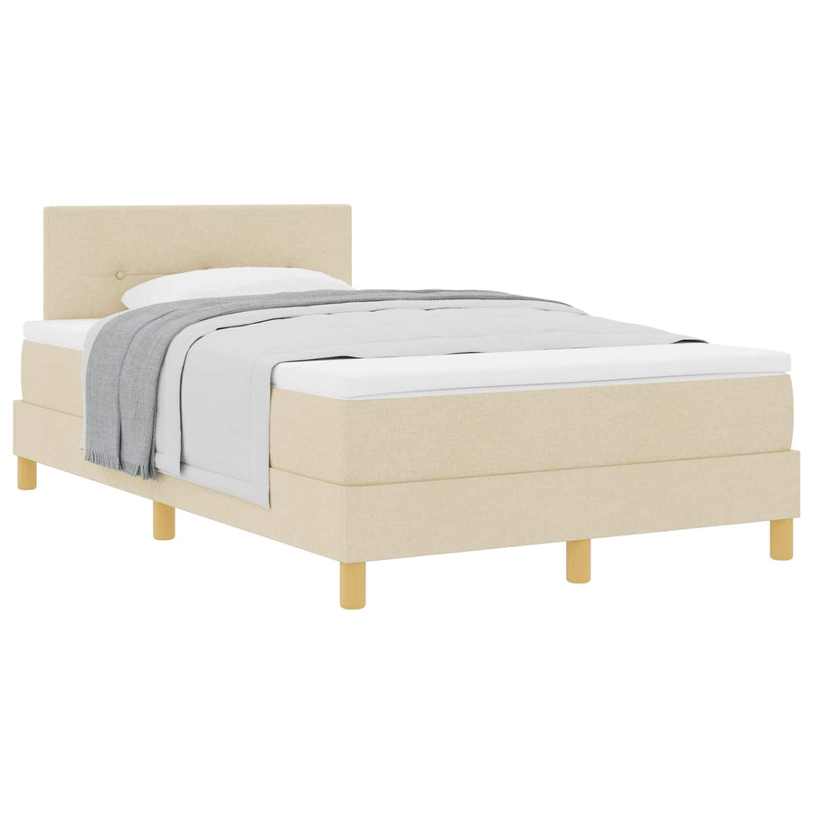 Boxspringbed met kussen met hoofdeinde Crème 120 x 200 cm Stof