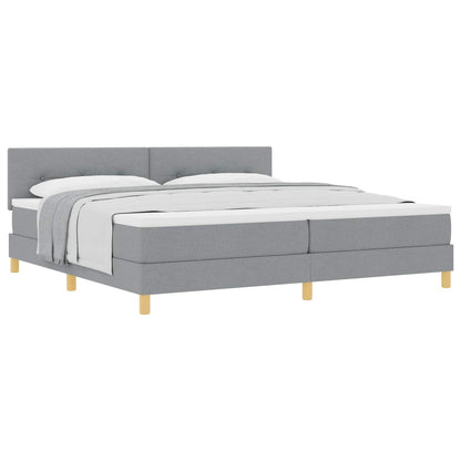 Boxspringbed met kussen Lichtgrijs 200 x 200 cm Stof