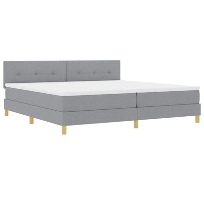 Boxspringbed met kussen Lichtgrijs 200 x 200 cm Stof