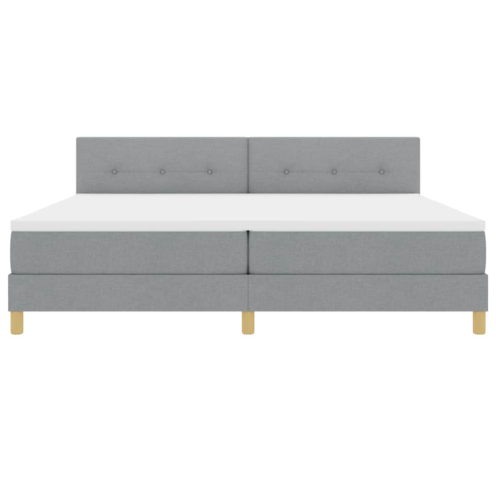 Boxspringbed met kussen Lichtgrijs 200 x 200 cm Stof