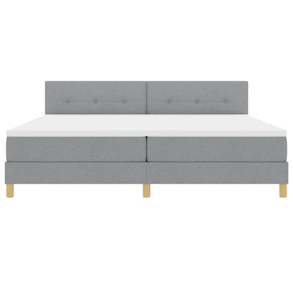 Boxspringbed met kussen Lichtgrijs 200 x 200 cm Stof
