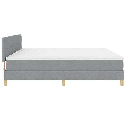 Boxspringbed met kussen Lichtgrijs 200 x 200 cm Stof