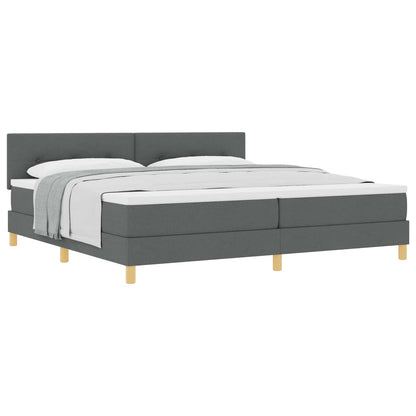 Boxspringbed met kussen Donkergrijs 200 x 200 cm Stof