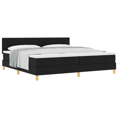 Boxspringbed met kussen met hoofdeinde Zwart 200 x 200 cm Stof