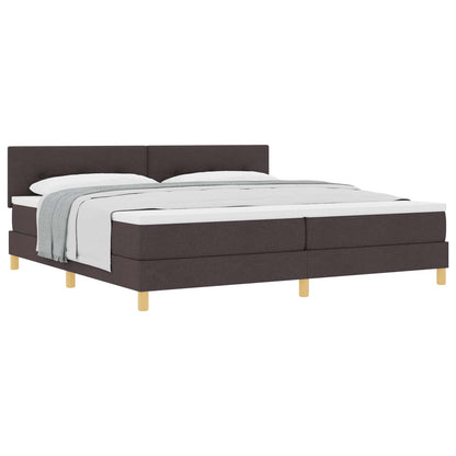 Boxspringbed met kussen Donkerbruin 200 x 200 cm Stof
