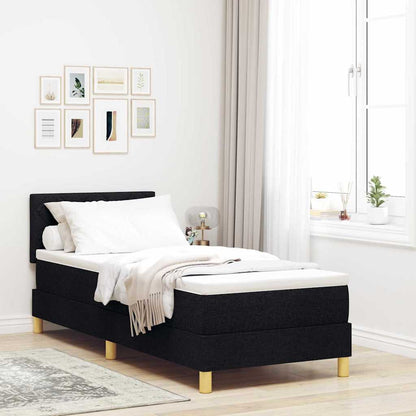 Boxspringbed met matras met hoofdeinde Zwart 80 x 200 cm Stof