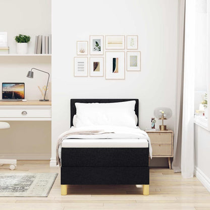 Boxspringbed met matras met hoofdeinde Zwart 80 x 200 cm Stof