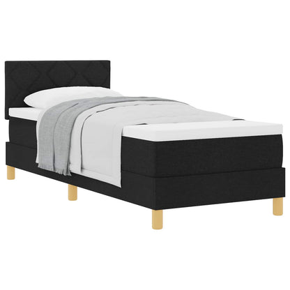 Boxspringbed met matras met hoofdeinde Zwart 80 x 200 cm Stof