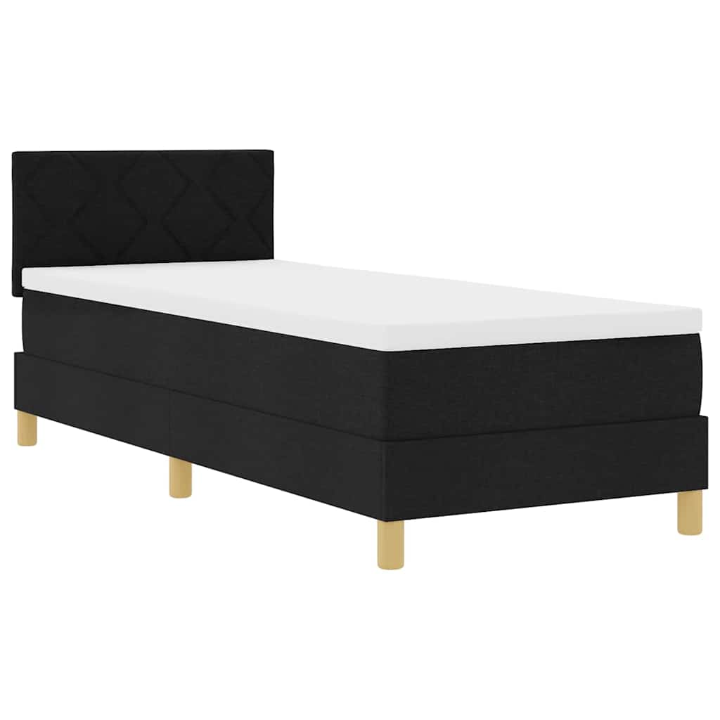 Boxspringbed met matras met hoofdeinde Zwart 80 x 200 cm Stof