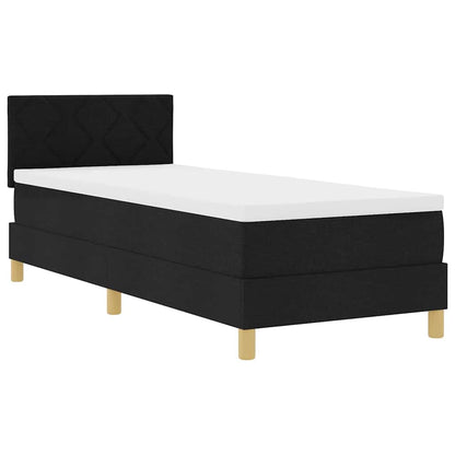 Boxspringbed met matras met hoofdeinde Zwart 80 x 200 cm Stof