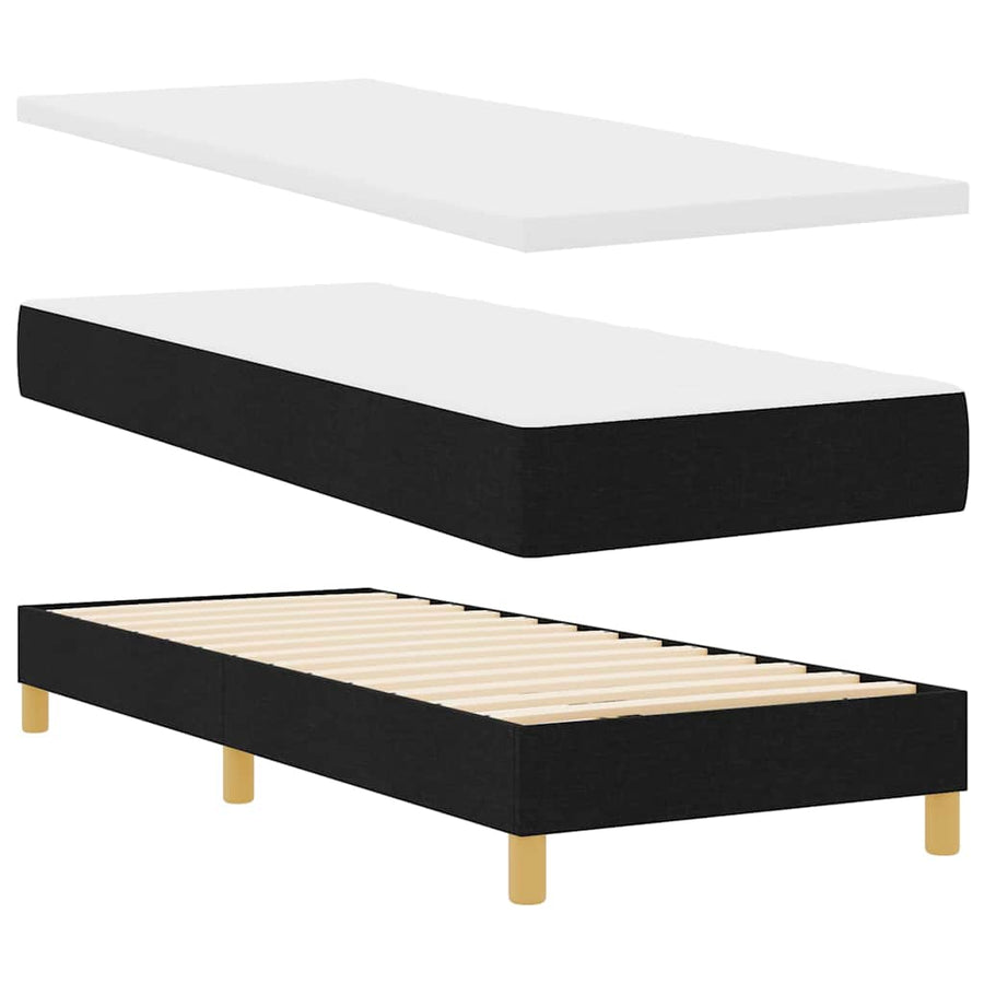 Boxspringbed met matras met hoofdeinde Zwart 80 x 200 cm Stof