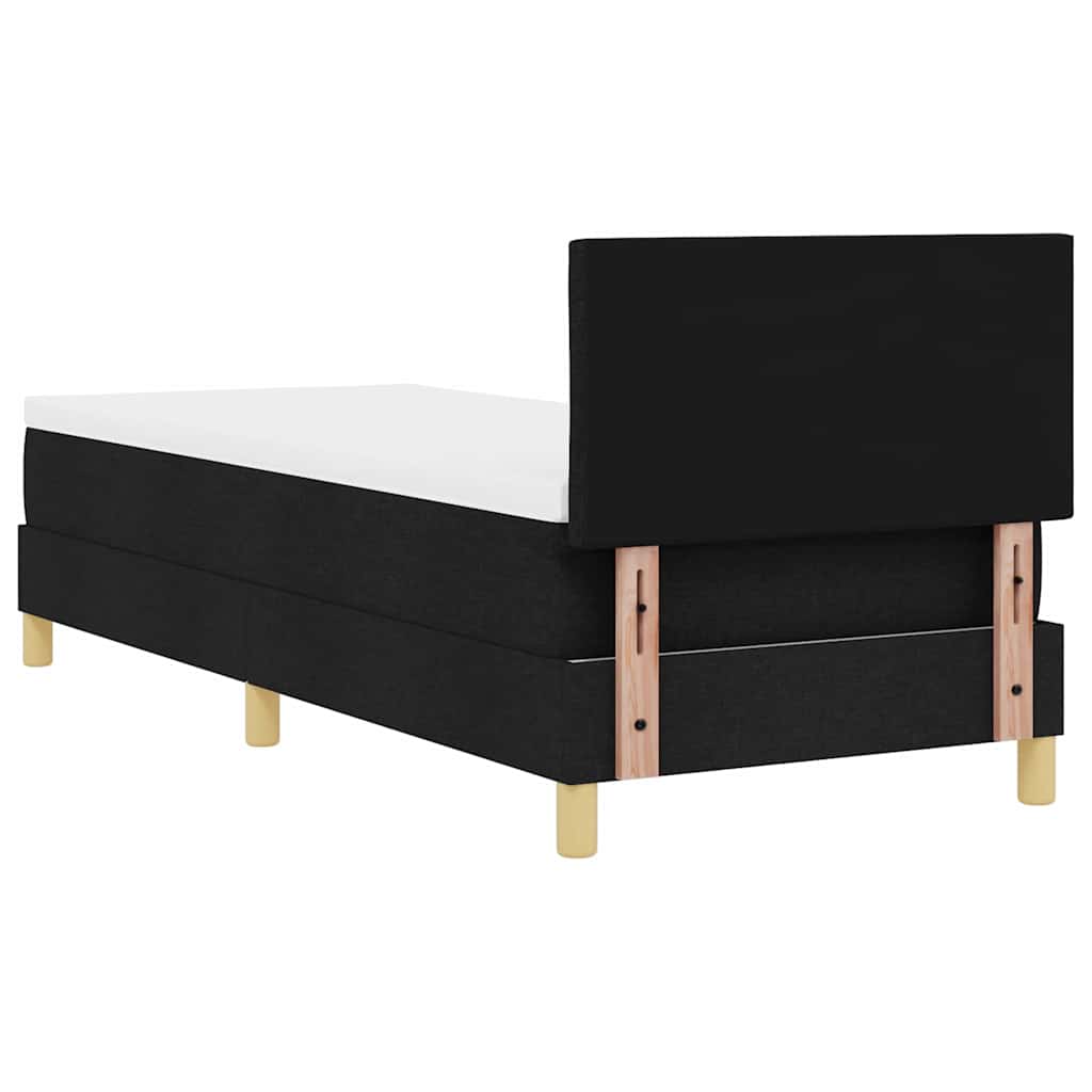 Boxspringbed met matras met hoofdeinde Zwart 80 x 200 cm Stof