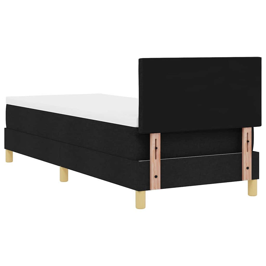 Boxspringbed met matras met hoofdeinde Zwart 80 x 200 cm Stof