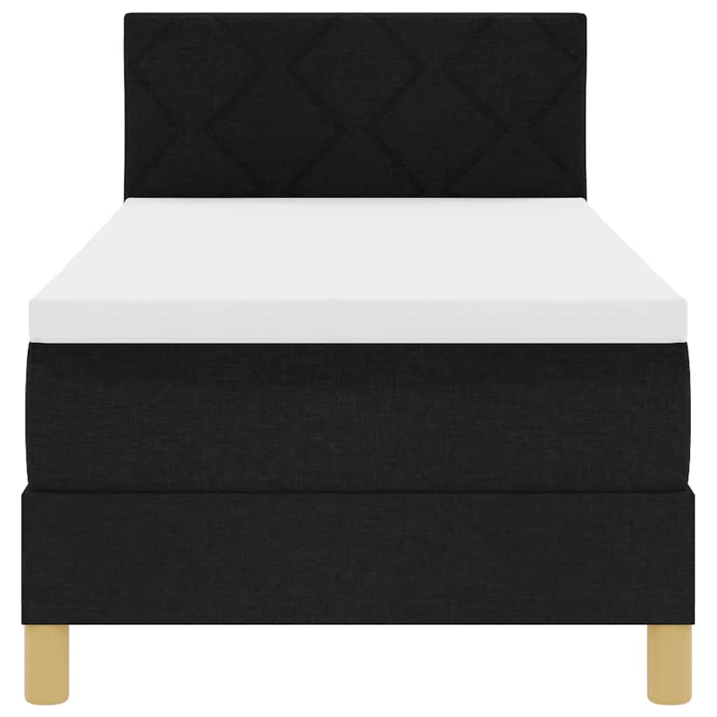 Boxspringbed met matras met hoofdeinde Zwart 80 x 200 cm Stof