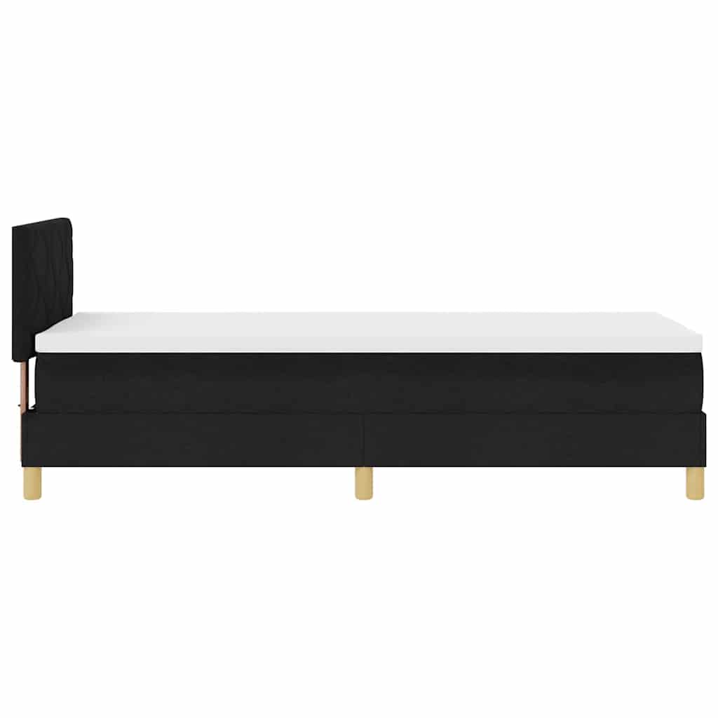 Boxspringbed met matras met hoofdeinde Zwart 80 x 200 cm Stof