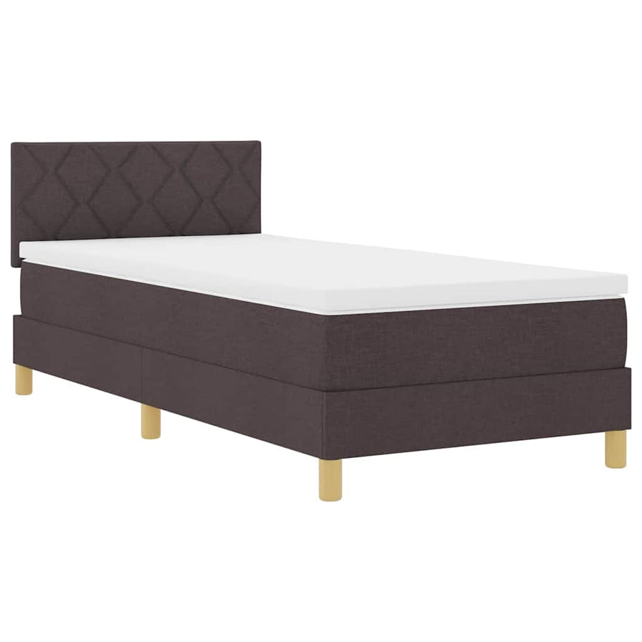 Boxspringbed met matras Donkerbruin 90 x 190 cm Stof