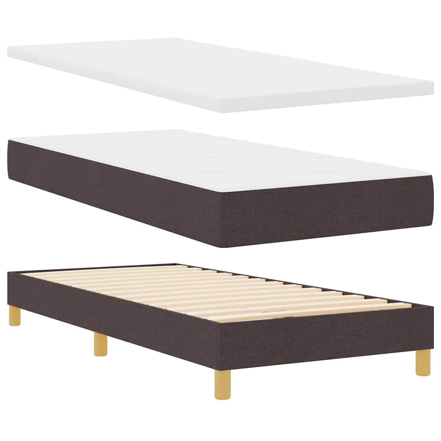 Boxspringbed met matras Donkerbruin 90 x 190 cm Stof