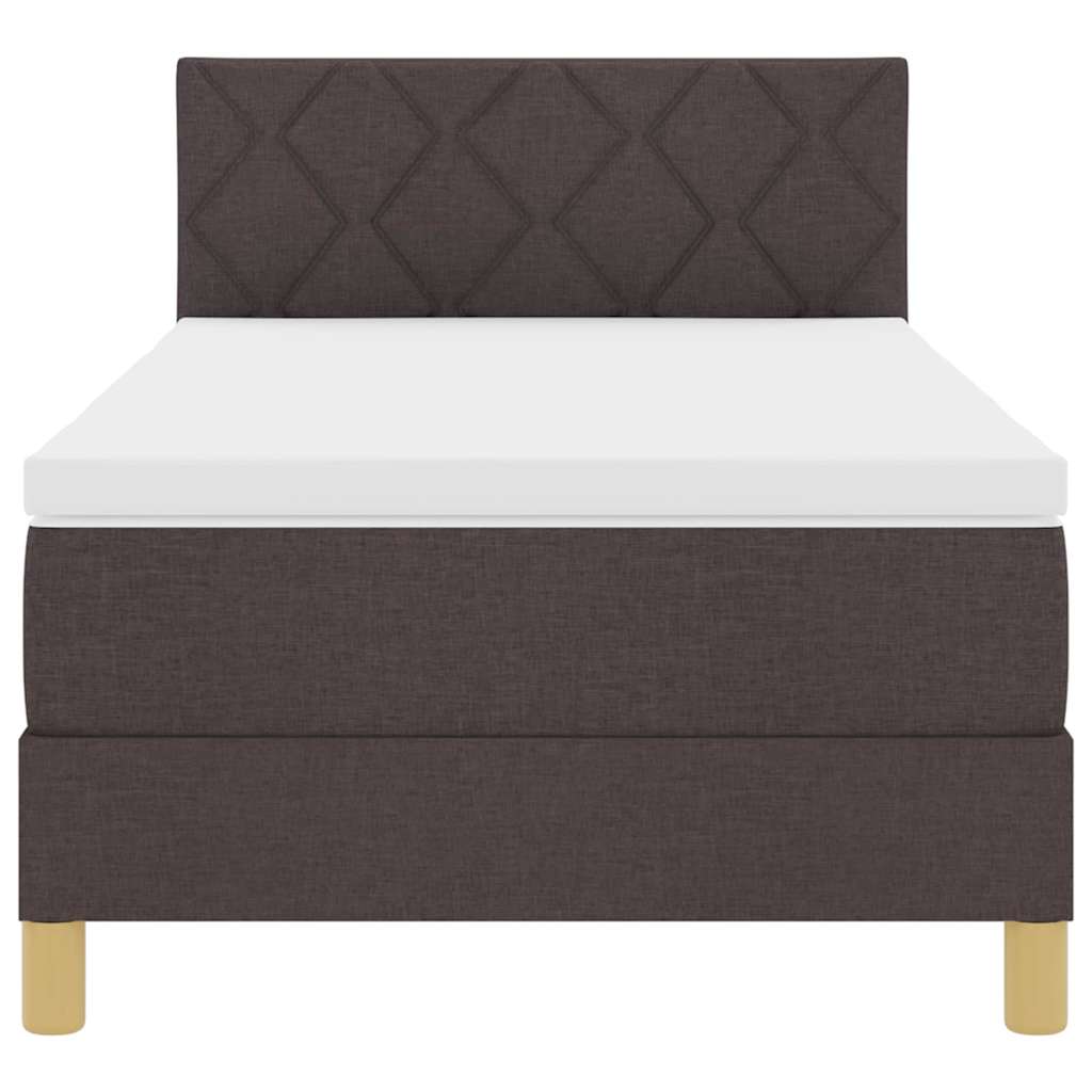 Boxspringbed met matras Donkerbruin 90 x 190 cm Stof