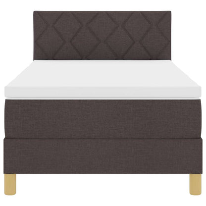 Boxspringbed met matras Donkerbruin 90 x 190 cm Stof