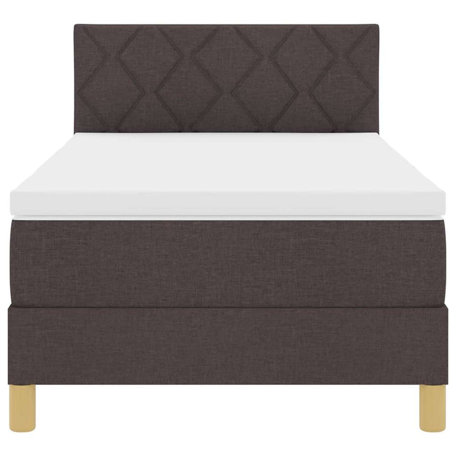 Boxspringbed met matras Donkerbruin 90 x 190 cm Stof
