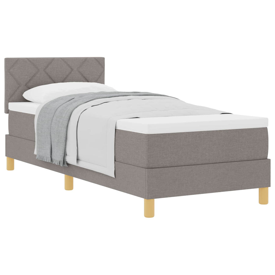 Boxspringbed met matras met hoofdeinde Taupe 90 x 190 cm Stof
