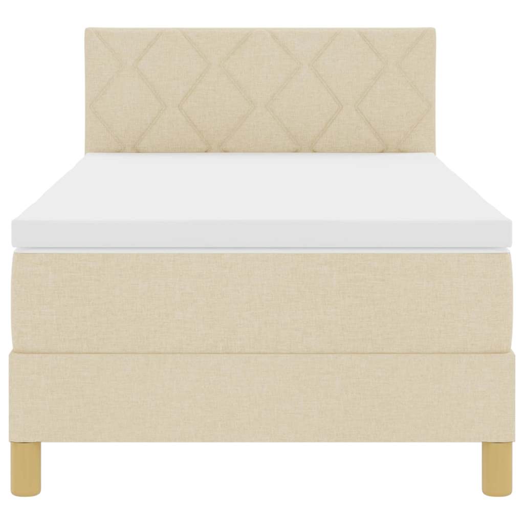 Boxspringbed met matras met hoofdeinde Crème 90 x 190 cm Stof