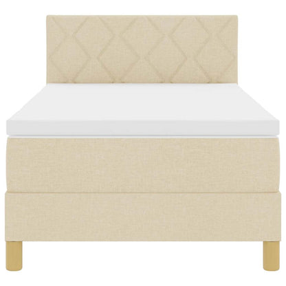 Boxspringbed met matras met hoofdeinde Crème 90 x 190 cm Stof